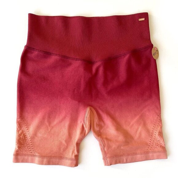 NWT Victoria's Secret PINK SPORT Seamless Bike Shorts 6" Perforated Size S Ombre - Picture 1 of 11